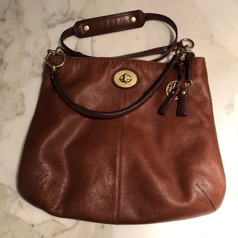 Coach Brown Leather Hampton’s XL Hobo Purse